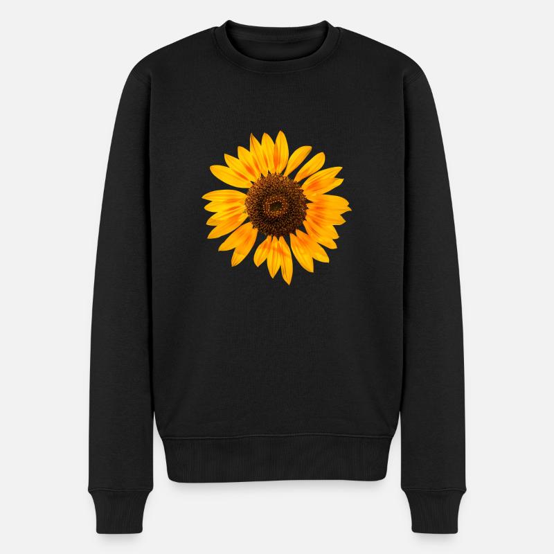 Sonnenblume - Männer Premium Bio Pullover - Schwarz