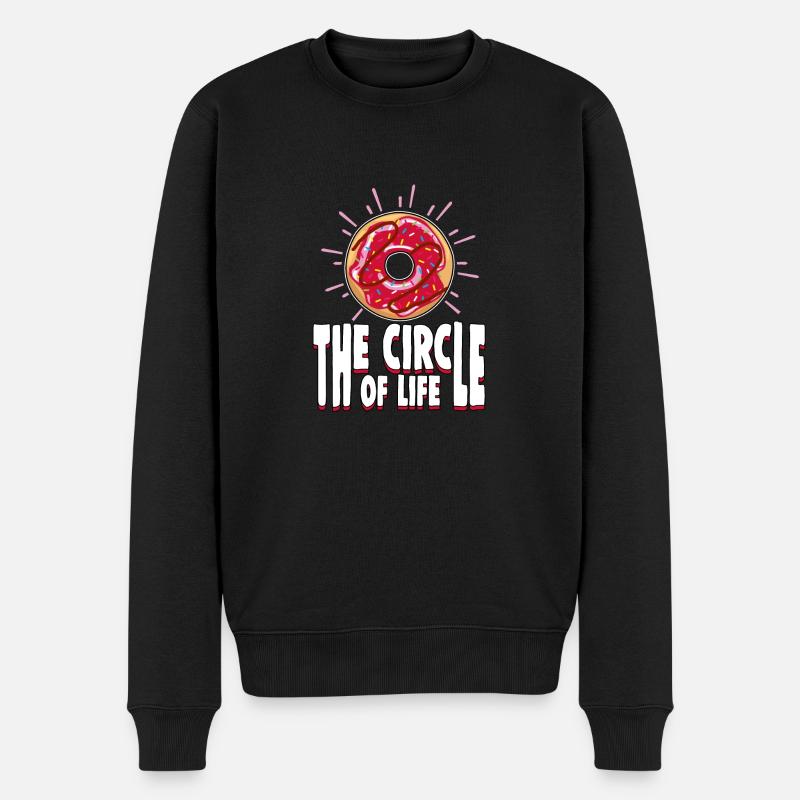 Cooles Donut Shirt 'the circle of life' - Männer Premium Bio Pullover - Schwarz