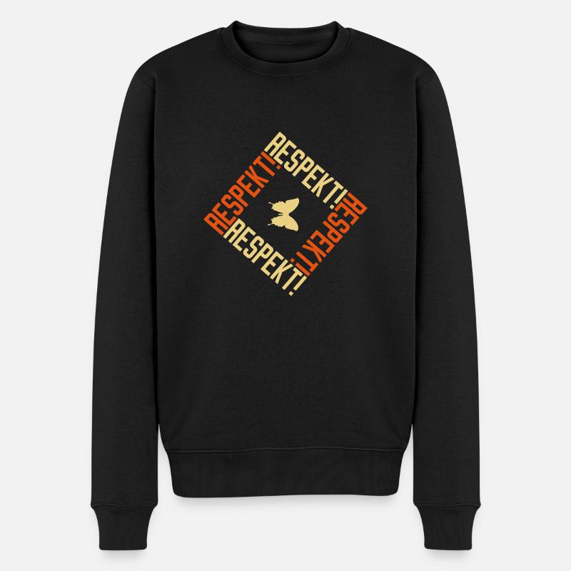 Respekt Schmetterling Abstrakt Muster Motto - Männer Premium Bio Pullover - Schwarz