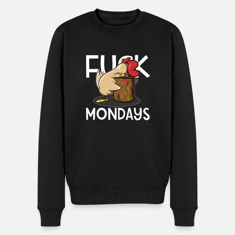 Fuck Mondays - Männer Premium Bio Pullover - Schwarz