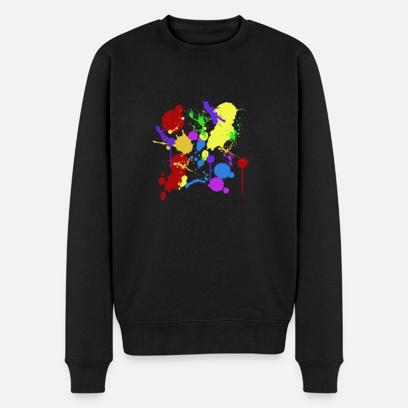 taches de couleur - Pull Premium bio Homme - noir