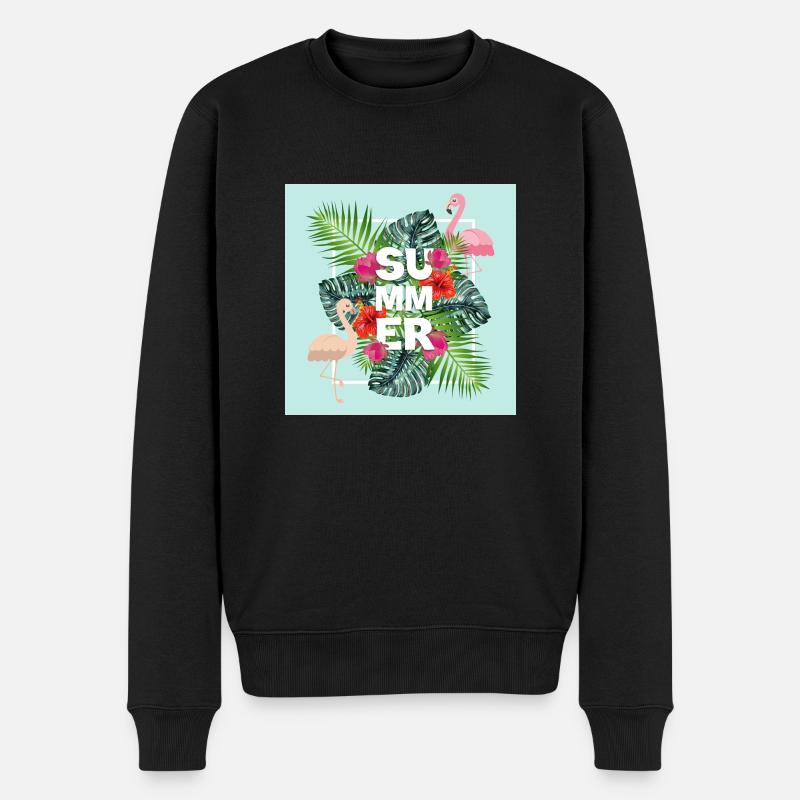 Sommer - tropisches Sommerparadies - Männer Premium Bio Pullover - Schwarz