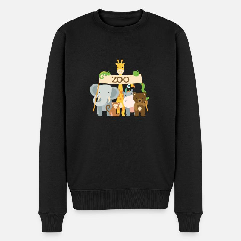 Zoo - Männer Premium Bio Pullover - Schwarz