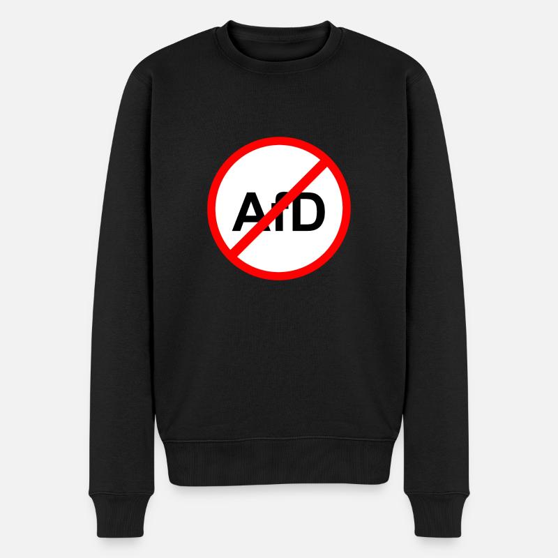No AfD Straßenschild - Männer Premium Bio Pullover - Schwarz