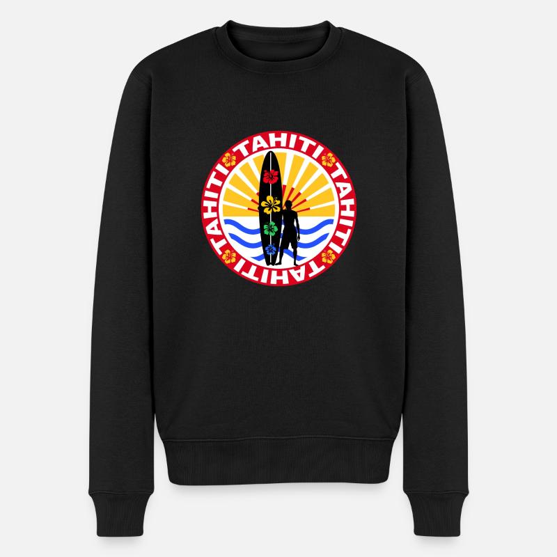 tahiti surfing design - Pull Premium bio Homme - noir
