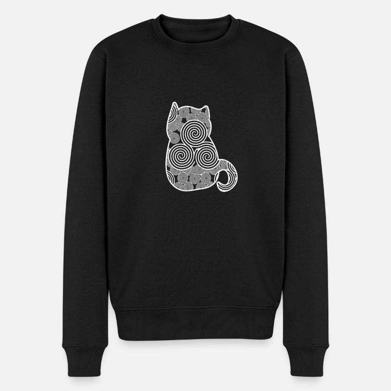 Katze Mandala Perser Maine Coon Geschenk - Männer Premium Bio Pullover - Schwarz