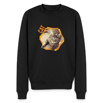 Katze Bengalkatze Siam Perser Geschenk - Männer Premium Bio Pullover - Schwarz - Vorne - Nico (187cm)