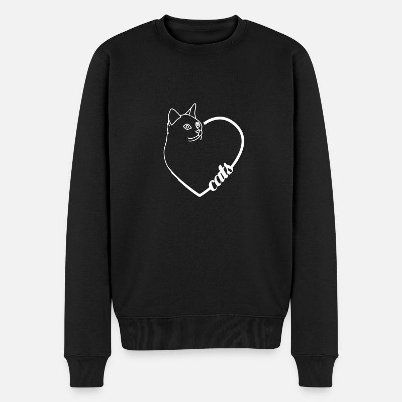 Coeur de chat - Pull Premium bio Homme - noir