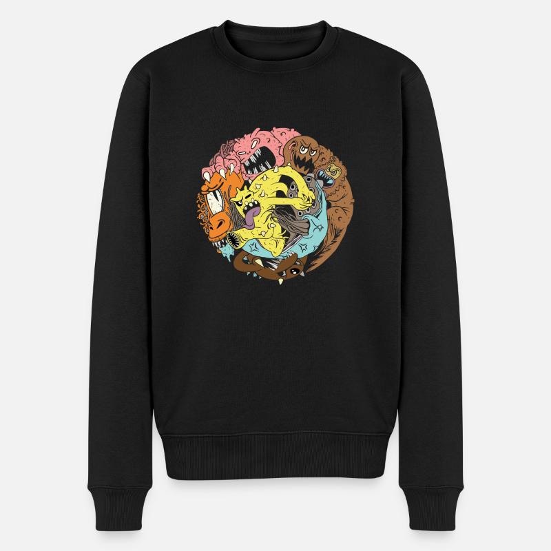 Monsterclub - Männer Premium Bio Pullover - Schwarz