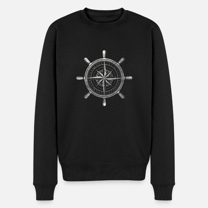 Boussole, grunge - Pull Premium bio Homme - noir