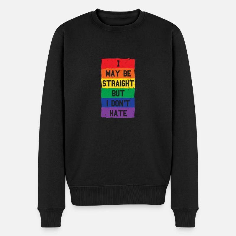 Gay Pride Queer Schwul Toleranz - Männer Premium Bio Pullover - Schwarz