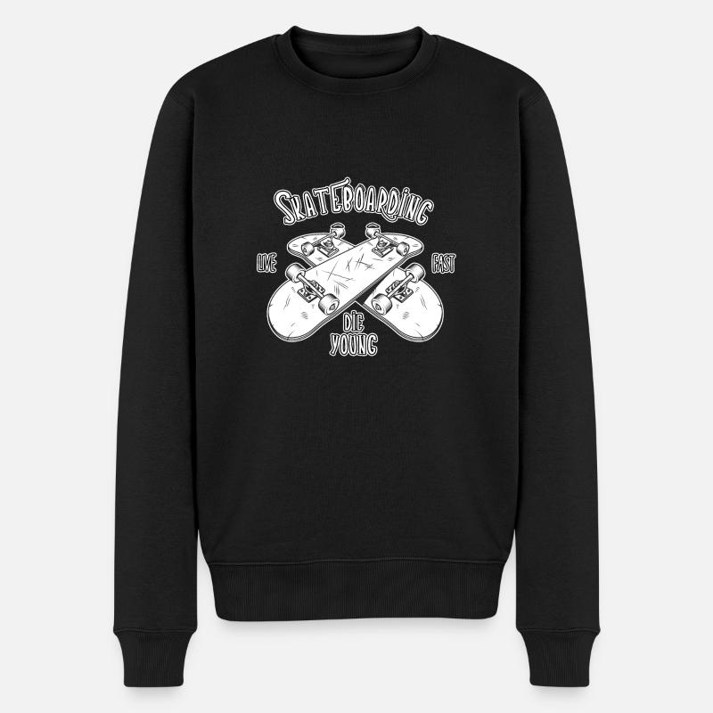 Skateboard - Live Fast Les jeunes - Pull Premium bio Homme - noir