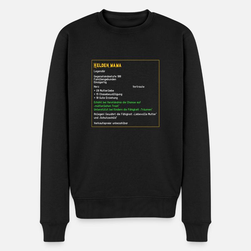 Legendäre Heldenmama Legendär Mama Mutter Mami - Männer Premium Bio Pullover - Schwarz