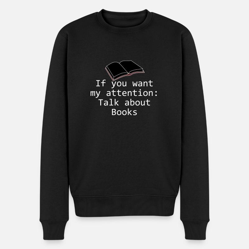 Bücher - Männer Premium Bio Pullover - Schwarz