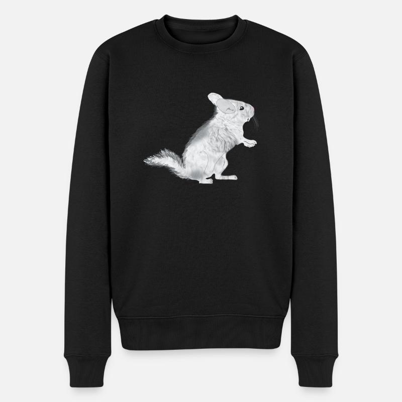 Chinchilla Albino - Männer Premium Bio Pullover - Schwarz