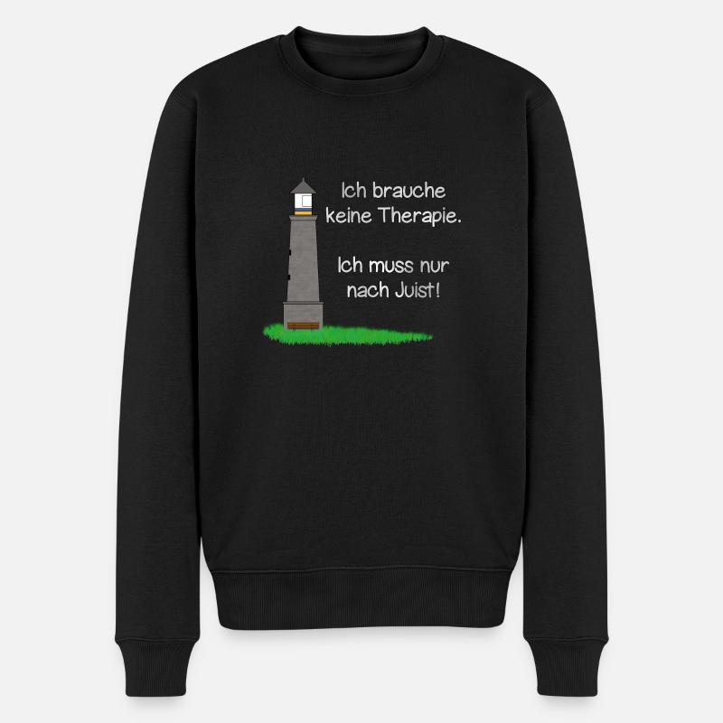 Therapie? Ich muss nur nach Juist! - Männer Premium Bio Pullover - Schwarz