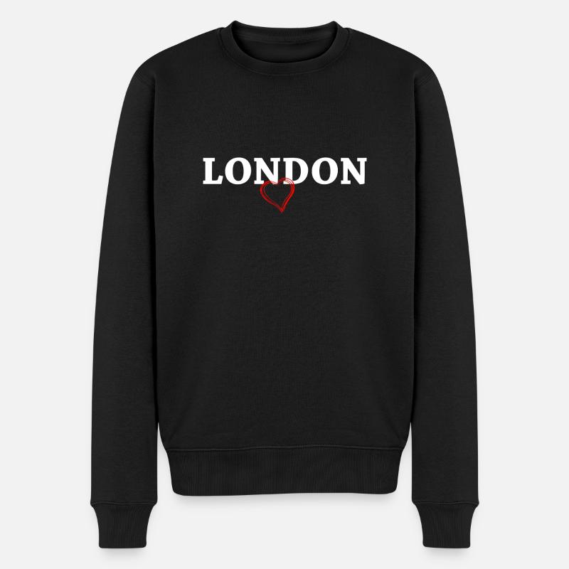London - Männer Premium Bio Pullover - Schwarz