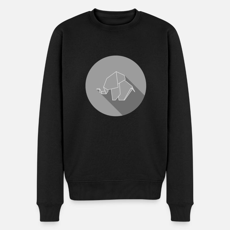 elefant - Männer Premium Bio Pullover - Schwarz
