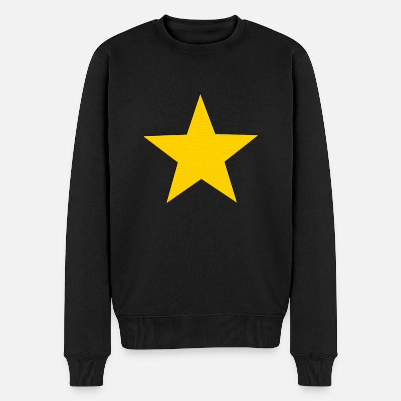 Stjerne gul stjerne - Økologisk premium-sweatshirt til mænd - sort