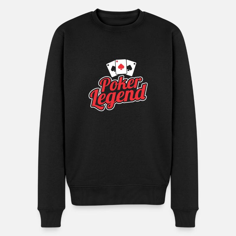POKER LEGEND - Männer Premium Bio Pullover - Schwarz