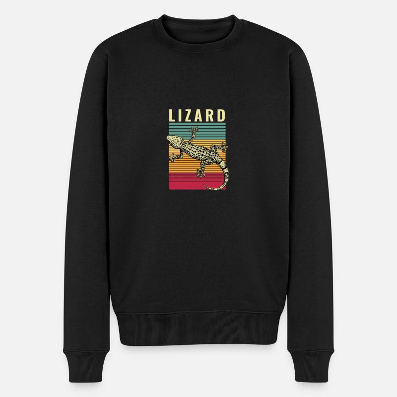 Eidechse - Männer Premium Bio Pullover - Schwarz