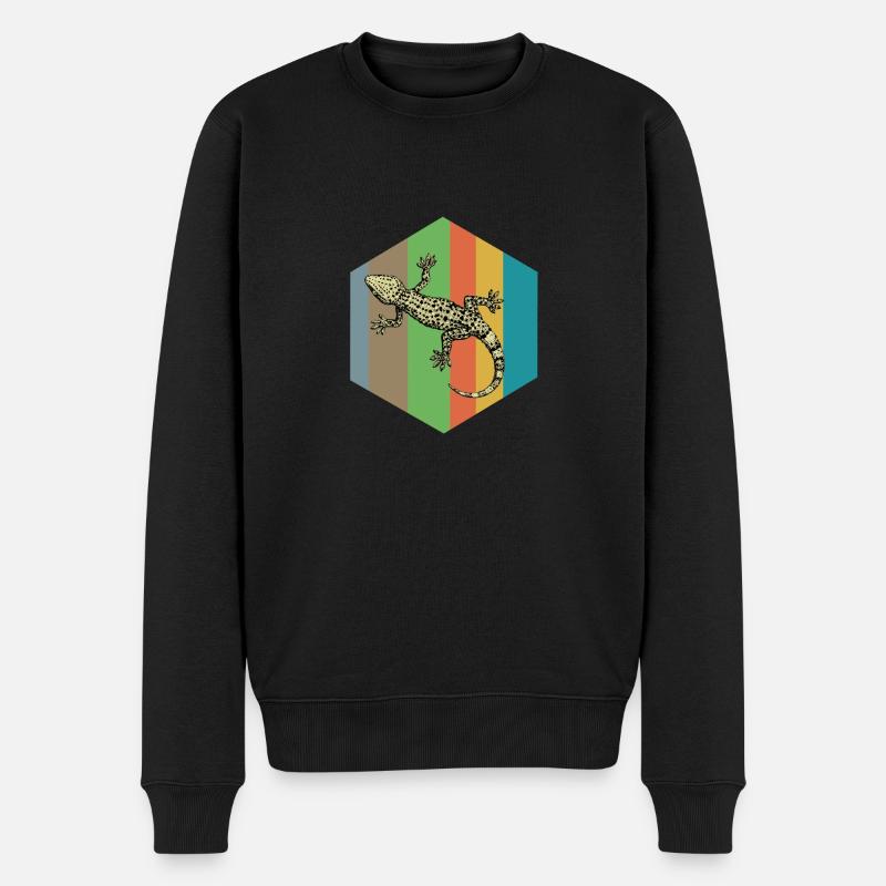 Eidechse - Männer Premium Bio Pullover - Schwarz