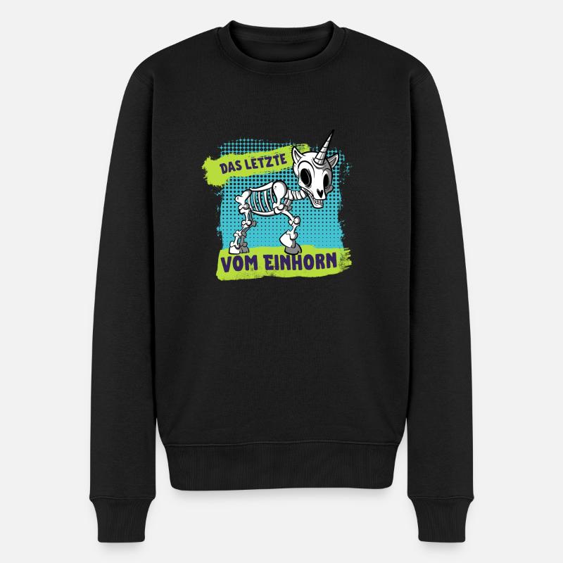 Das letzte vom Einhorn - Männer Premium Bio Pullover - Schwarz