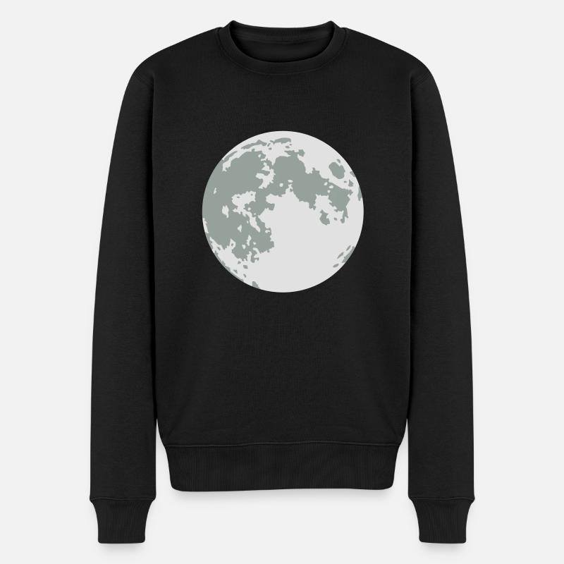 mond - Männer Premium Bio Pullover - Schwarz