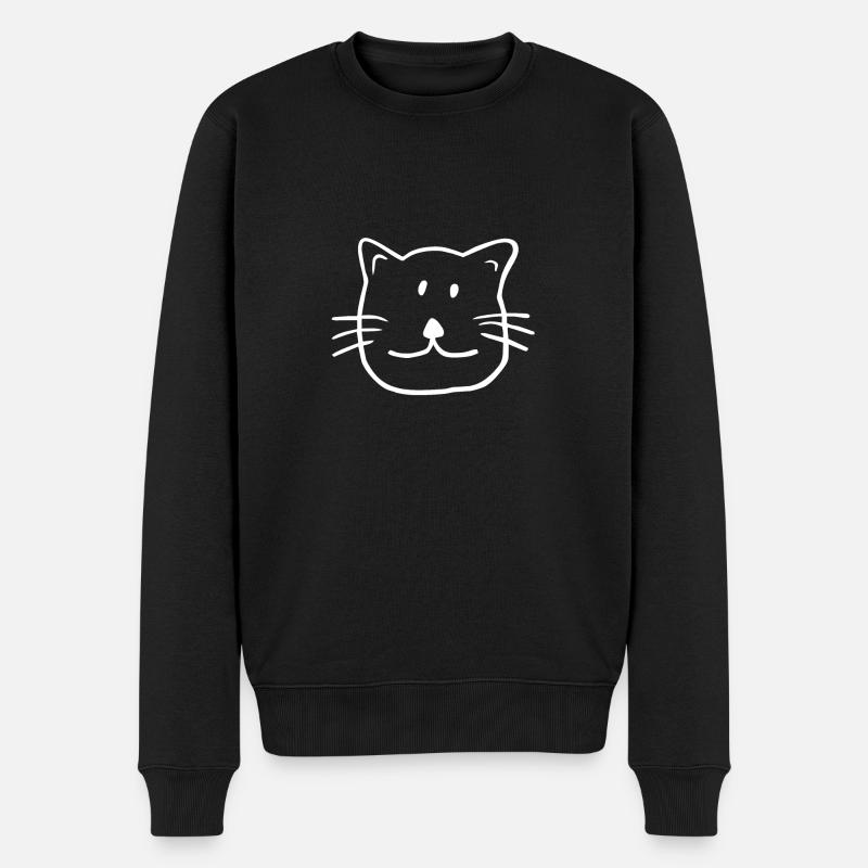 Chat doux (Dessin) # NOIR - Pull Premium bio Homme - noir