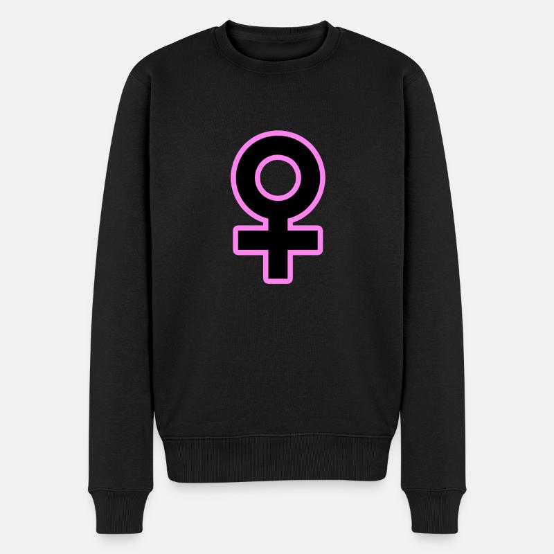 Weiblich Zeichen Venus Symbol - Männer Premium Bio Pullover - Schwarz