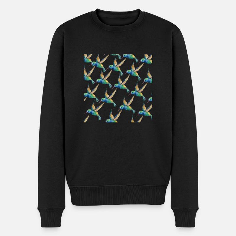 Humming Bird Pattern Lovers Design Cadeau - Pull Premium bio Homme - noir