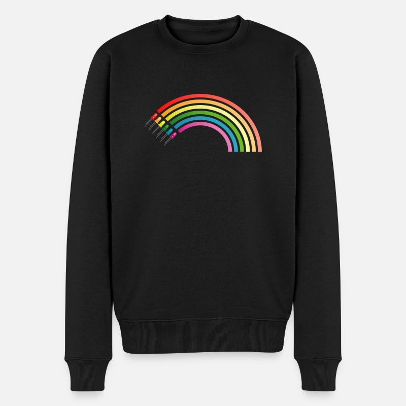 Regenbogen - Männer Premium Bio Pullover - Schwarz