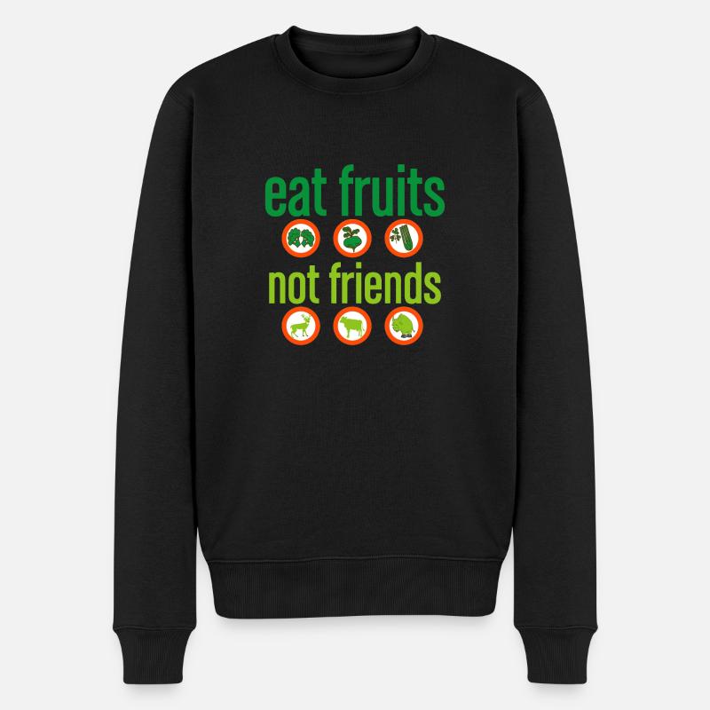 Veganer Vegetarier Tierschutz Geschenkidee - Männer Premium Bio Pullover - Schwarz