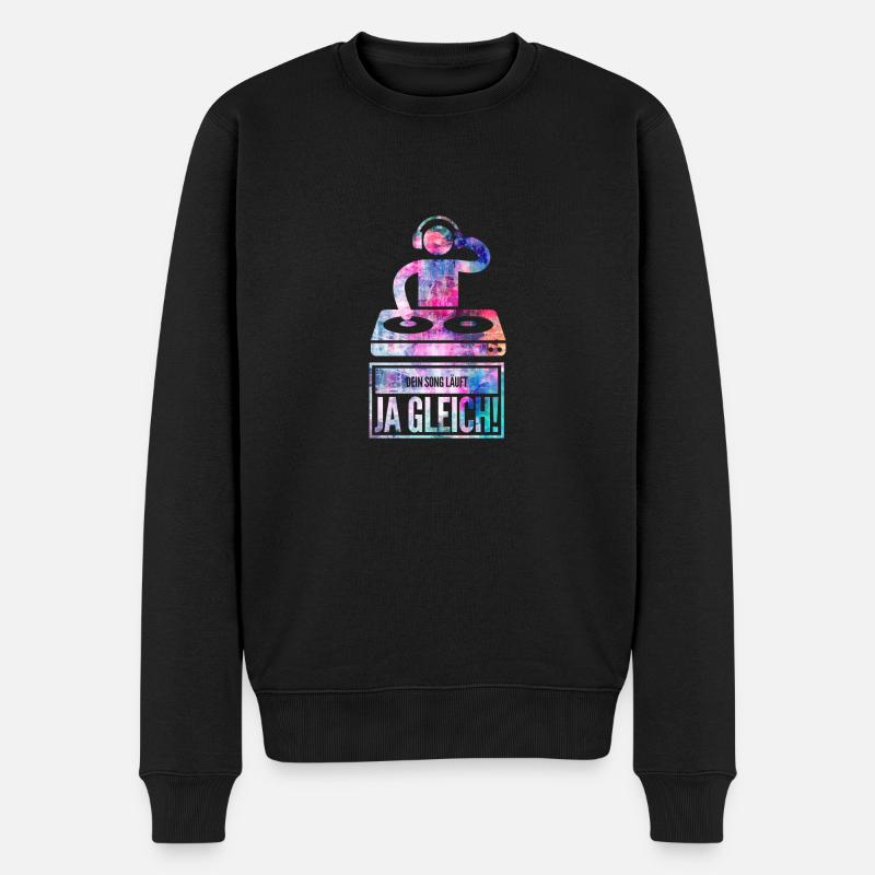 Dj dein Song läuft ja gleich - Männer Premium Bio Pullover - Schwarz