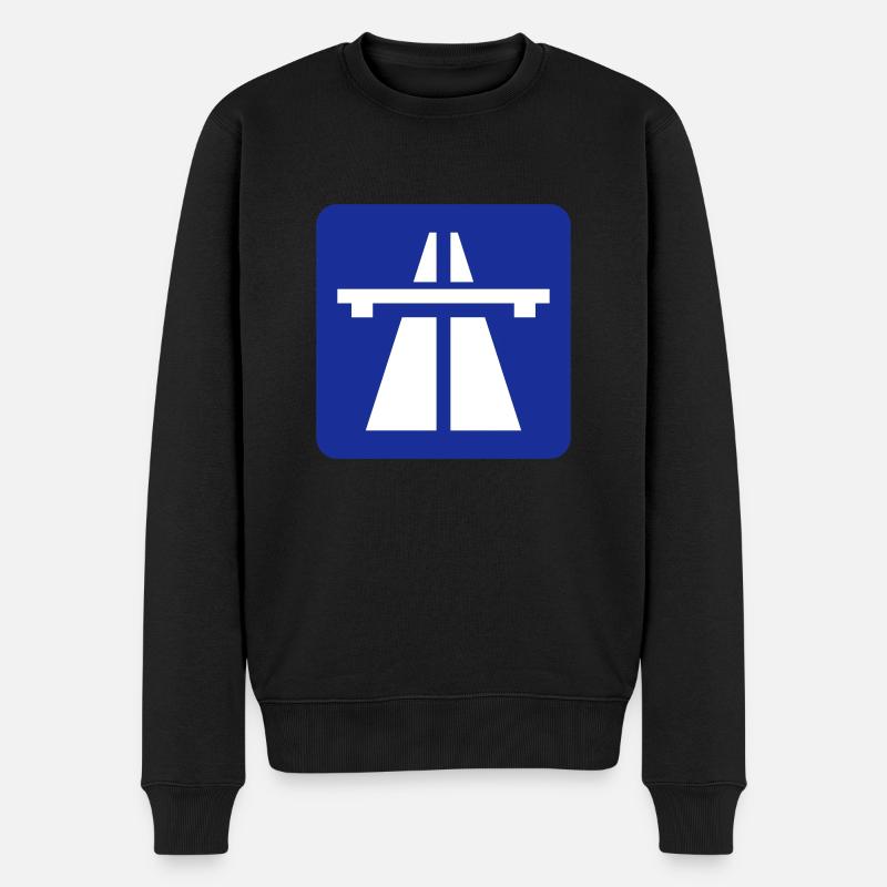 Autobahn - Männer Premium Bio Pullover - Schwarz
