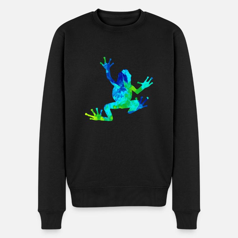 Frosch - Männer Premium Bio Pullover - Schwarz