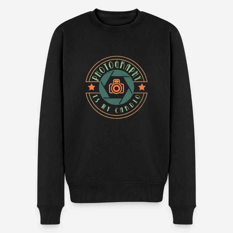 Lustig Standbildfotograf Kamera Geschenk - Männer Premium Bio Pullover - Schwarz