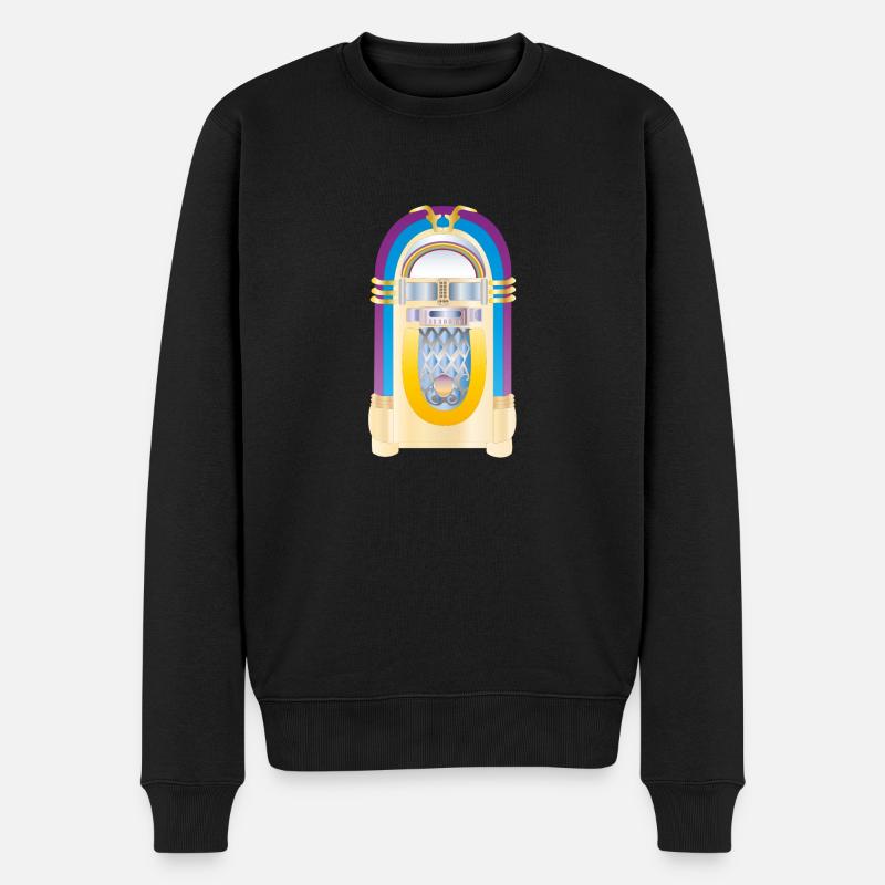 retro jukebox - Männer Premium Bio Pullover - Schwarz