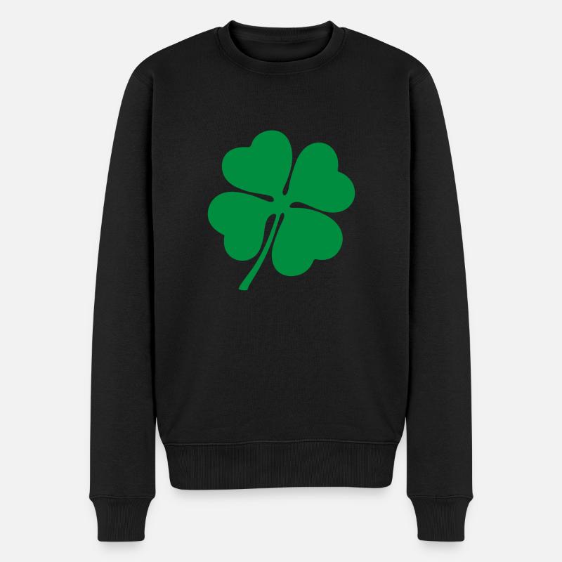 Irish clover de - Männer Premium Bio Pullover - Schwarz
