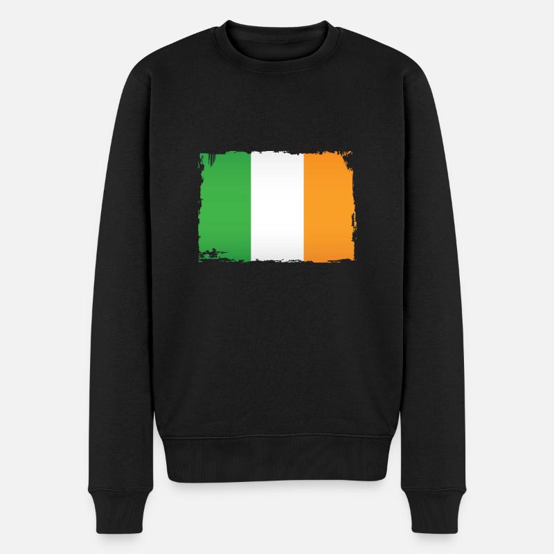Irish flag de - Männer Premium Bio Pullover - Schwarz