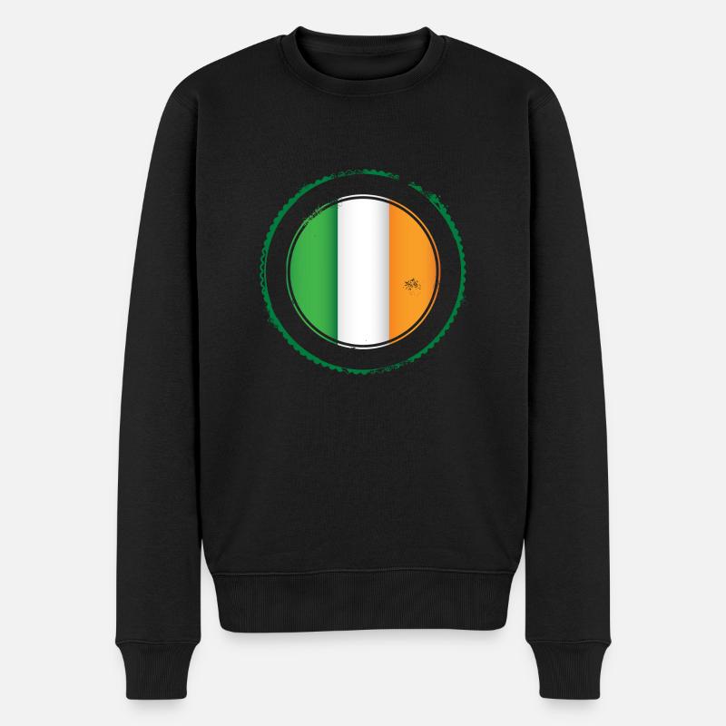 Irish flag de - Männer Premium Bio Pullover - Schwarz