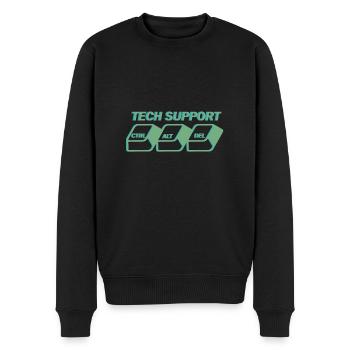 Funny STR ALT ENTF DEL customer service staff - Men's Premium Organic Jumper - black - Front - Nico (187cm)