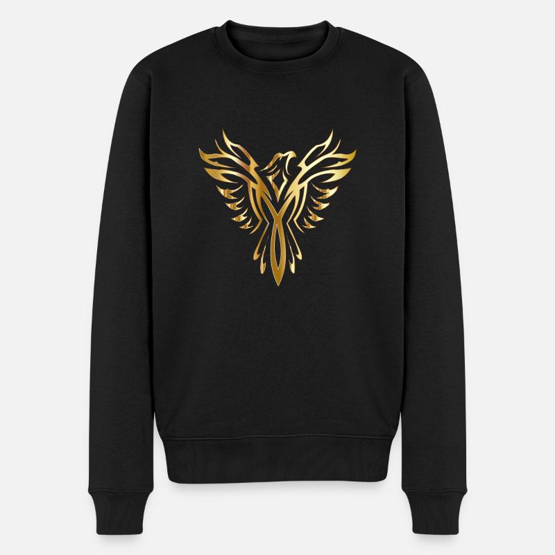 Phoenix Gold - Männer Premium Bio Pullover - Schwarz