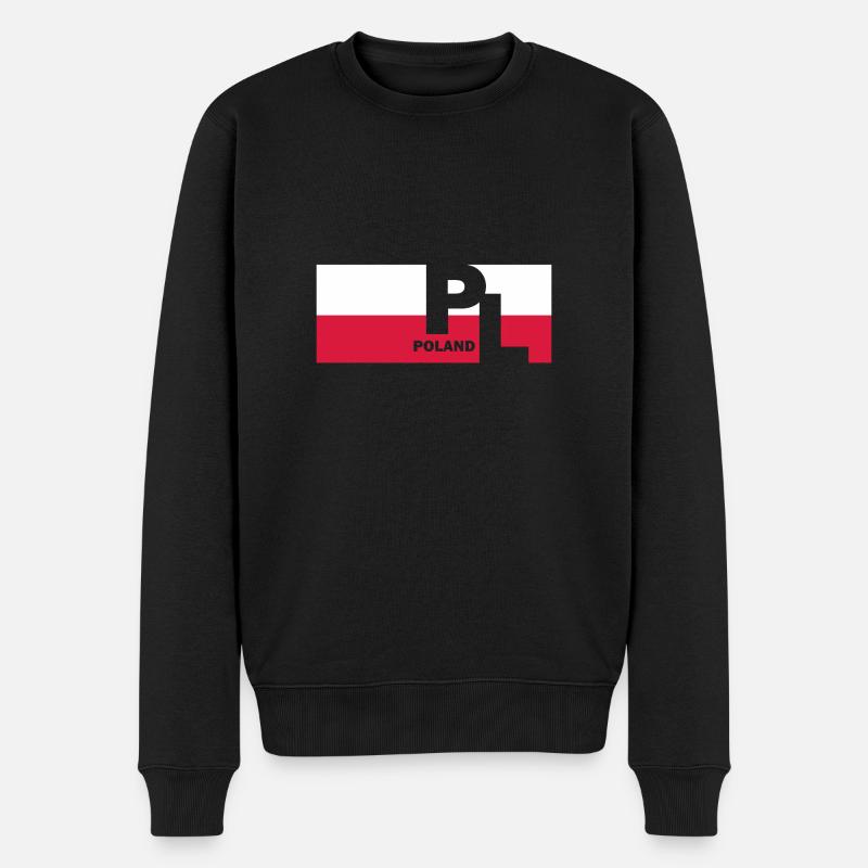 Drapeau pologne drapeau cadeau - Pull Premium bio Homme - noir