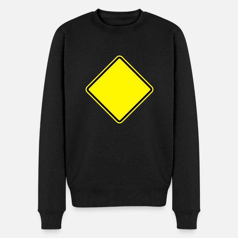 yellow_shield__f2 - Männer Premium Bio Pullover - Schwarz