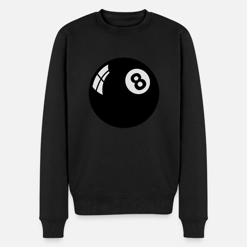 eight_ball__f2 - Männer Premium Bio Pullover - Schwarz