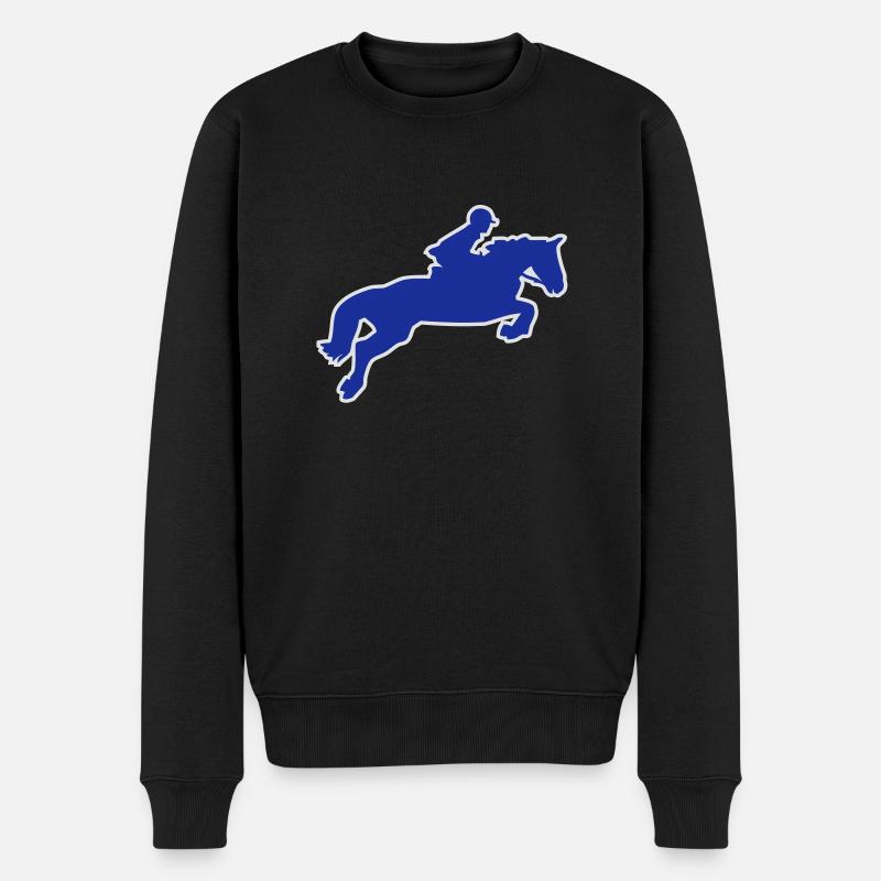 Un cheval de saut - Pull Premium bio Homme - noir