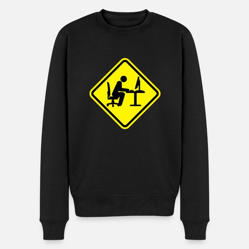 geek_computer_shield_1__f2 - Männer Premium Bio Pullover - Schwarz