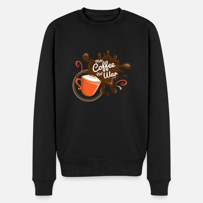 Make Coffee Not War - Männer Premium Bio Pullover - Schwarz