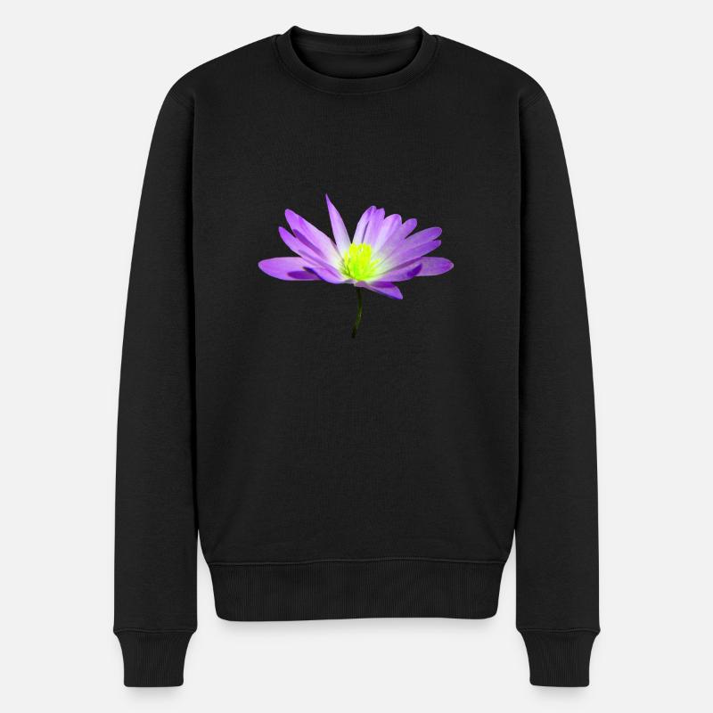 zauberhafte violette Blume, Blüte, Natur - Männer Premium Bio Pullover - Schwarz